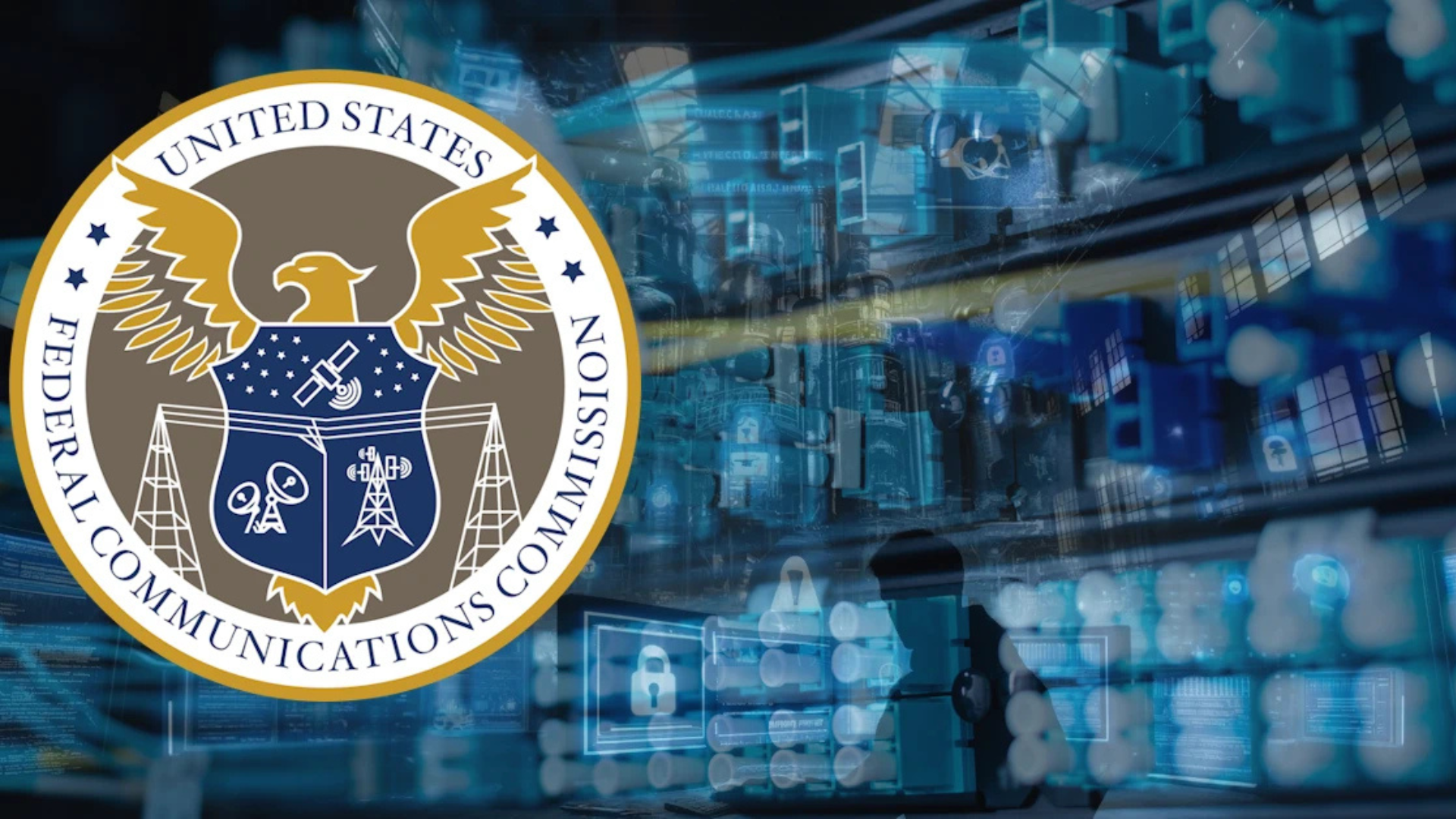 FCC logo on blue background