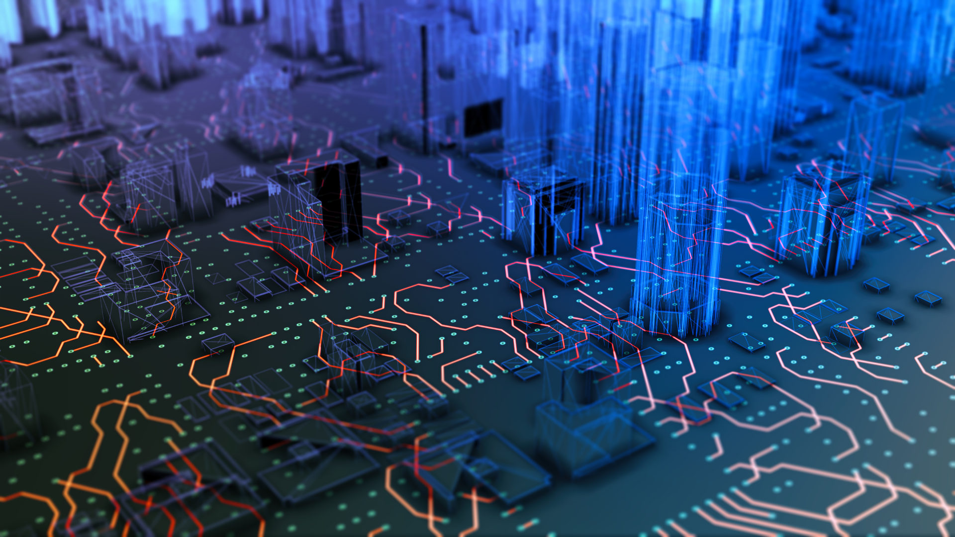 A network of wired connections.